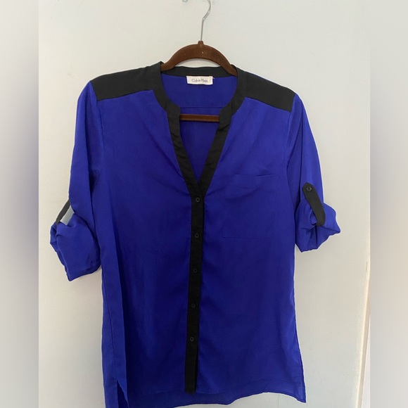 Calvin Klein Navy blouse - Picture 1 of 2